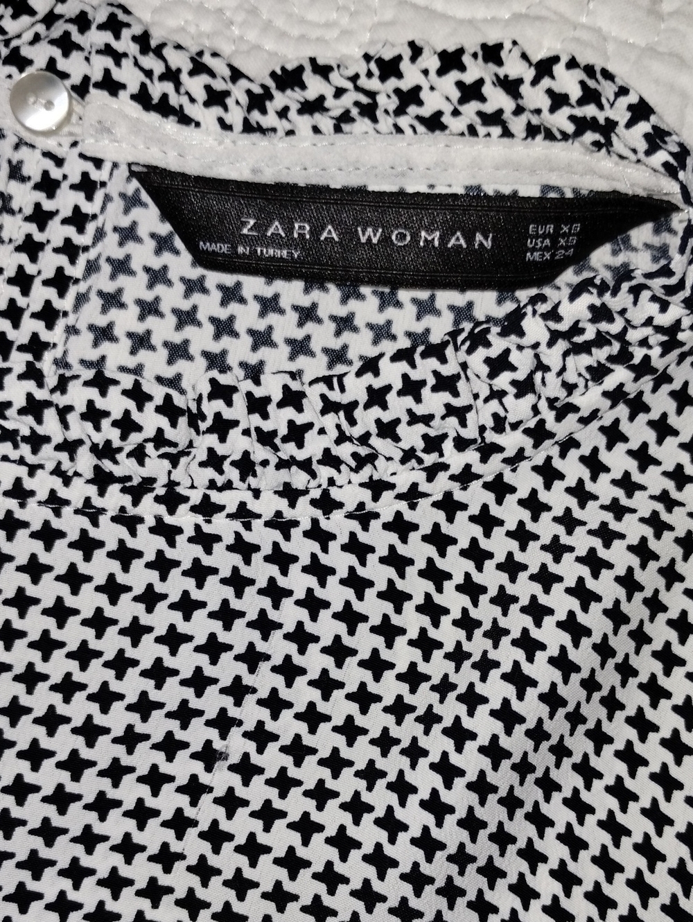 ZARA Woman Black & White Patterned Blouse